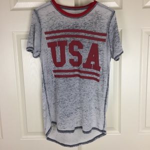 USA Burnout Ringer Tee America